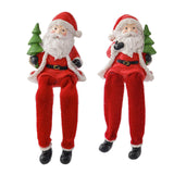 Maxbell Resin Sitting Santa Figurine Collectible Ornament for Desktop Bedroom Indoor Left holding tree