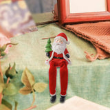 Maxbell Resin Sitting Santa Figurine Collectible Ornament for Desktop Bedroom Indoor Left holding tree