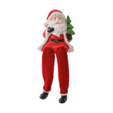 Maxbell Resin Sitting Santa Figurine Collectible Ornament for Desktop Bedroom Indoor right holding tree