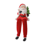 Maxbell Resin Sitting Santa Figurine Collectible Ornament for Desktop Bedroom Indoor right holding tree