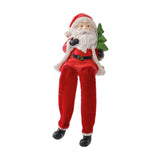 Maxbell Resin Sitting Santa Figurine Collectible Ornament for Desktop Bedroom Indoor right holding tree