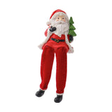 Maxbell Resin Sitting Santa Figurine Collectible Ornament for Desktop Bedroom Indoor right holding tree