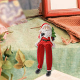 Maxbell Resin Sitting Santa Figurine Collectible Ornament for Desktop Bedroom Indoor right holding tree