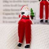 Maxbell Resin Sitting Santa Figurine Collectible Ornament for Desktop Bedroom Indoor right holding tree