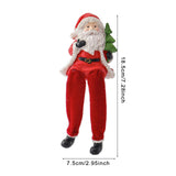 Maxbell Resin Sitting Santa Figurine Collectible Ornament for Desktop Bedroom Indoor right holding tree