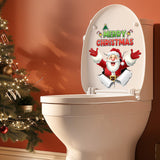 Maxbell Santa Toilet Lid Decal Funny Waterproof Toilet Decoration Holiday Decoration