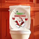 Maxbell Santa Toilet Lid Decal Funny Waterproof Toilet Decoration Holiday Decoration