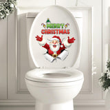 Maxbell Santa Toilet Lid Decal Funny Waterproof Toilet Decoration Holiday Decoration