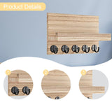 Maxbell Key Holder for Wall Rustic Wood Coat Hanger for Living Room Doorway Bathroom