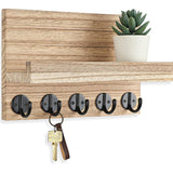 Maxbell Key Holder for Wall Rustic Wood Coat Hanger for Living Room Doorway Bathroom