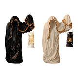 Maxbell Hell Mailman Lantern Ornament Realistic Ghost Statue for Bedroom Lawn Home Black