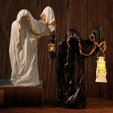 Maxbell Hell Mailman Lantern Ornament Realistic Ghost Statue for Bedroom Lawn Home Black