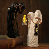 Maxbell Hell Mailman Lantern Ornament Realistic Ghost Statue for Bedroom Lawn Home Black