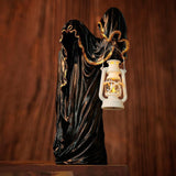 Maxbell Hell Mailman Lantern Ornament Realistic Ghost Statue for Bedroom Lawn Home Black