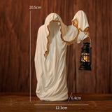 Maxbell Hell Mailman Lantern Ornament Realistic Ghost Statue for Bedroom Lawn Home White