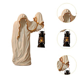 Maxbell Hell Mailman Lantern Ornament Realistic Ghost Statue for Bedroom Lawn Home White