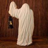 Maxbell Hell Mailman Lantern Ornament Realistic Ghost Statue for Bedroom Lawn Home White