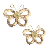Maxbell 2Pcs Butterfly Wall Art Decor Boho Modern Art Crafts for Home Nursery Office Khaki