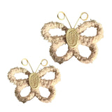 Maxbell 2Pcs Butterfly Wall Art Decor Boho Modern Art Crafts for Home Nursery Office Khaki
