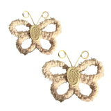 Maxbell 2Pcs Butterfly Wall Art Decor Boho Modern Art Crafts for Home Nursery Office Khaki
