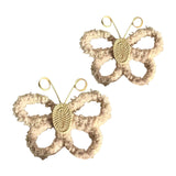 Maxbell 2Pcs Butterfly Wall Art Decor Boho Modern Art Crafts for Home Nursery Office Khaki