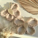 Maxbell 2Pcs Butterfly Wall Art Decor Boho Modern Art Crafts for Home Nursery Office Khaki