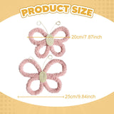Maxbell 2Pcs Butterfly Wall Art Decor Boho Modern Art Crafts for Home Nursery Office Pink