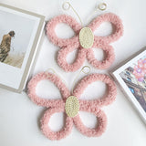 Maxbell 2Pcs Butterfly Wall Art Decor Boho Modern Art Crafts for Home Nursery Office Pink