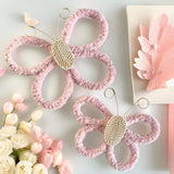 Maxbell 2Pcs Butterfly Wall Art Decor Boho Modern Art Crafts for Home Nursery Office Pink
