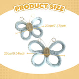 Maxbell 2Pcs Butterfly Wall Art Decor Boho Modern Art Crafts for Home Nursery Office Blue