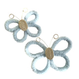 Maxbell 2Pcs Butterfly Wall Art Decor Boho Modern Art Crafts for Home Nursery Office Blue