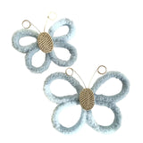 Maxbell 2Pcs Butterfly Wall Art Decor Boho Modern Art Crafts for Home Nursery Office Blue