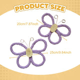 Maxbell 2Pcs Butterfly Wall Art Decor Boho Modern Art Crafts for Home Nursery Office Purple