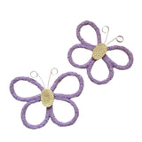 Maxbell 2Pcs Butterfly Wall Art Decor Boho Modern Art Crafts for Home Nursery Office Purple