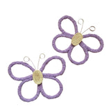 Maxbell 2Pcs Butterfly Wall Art Decor Boho Modern Art Crafts for Home Nursery Office Purple