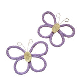 Maxbell 2Pcs Butterfly Wall Art Decor Boho Modern Art Crafts for Home Nursery Office Purple