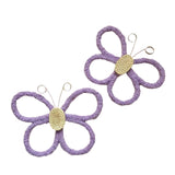 Maxbell 2Pcs Butterfly Wall Art Decor Boho Modern Art Crafts for Home Nursery Office Purple