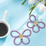 Maxbell 2Pcs Butterfly Wall Art Decor Boho Modern Art Crafts for Home Nursery Office Purple
