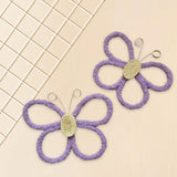 Maxbell 2Pcs Butterfly Wall Art Decor Boho Modern Art Crafts for Home Nursery Office Purple