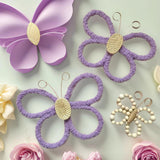 Maxbell 2Pcs Butterfly Wall Art Decor Boho Modern Art Crafts for Home Nursery Office Purple