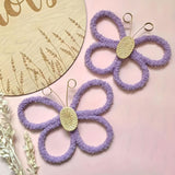 Maxbell 2Pcs Butterfly Wall Art Decor Boho Modern Art Crafts for Home Nursery Office Purple
