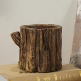 Maxbell Raccoon and Stump Statue Planter Plant Pot Desktop Ornament for Garden Decor