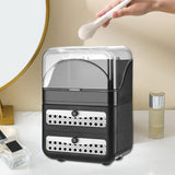 Maxbell Makeup Organizer Clear Lid Cosmetics Organizer for Bathroom Countertop Women Black 3 Tier