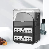 Maxbell Makeup Organizer Clear Lid Cosmetics Organizer for Bathroom Countertop Women Black 3 Tier