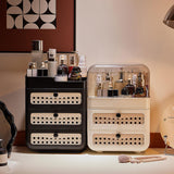 Maxbell Makeup Organizer Clear Lid Cosmetics Organizer for Bathroom Countertop Women Black 3 Tier