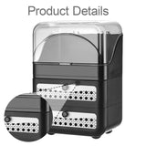 Maxbell Makeup Organizer Clear Lid Cosmetics Organizer for Bathroom Countertop Women Black 3 Tier