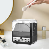 Maxbell Makeup Organizer Clear Lid Cosmetics Organizer for Bathroom Countertop Women Black 2 Tier