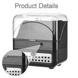 Maxbell Makeup Organizer Clear Lid Cosmetics Organizer for Bathroom Countertop Women Black 2 Tier