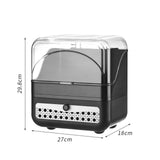 Maxbell Makeup Organizer Clear Lid Cosmetics Organizer for Bathroom Countertop Women Black 2 Tier