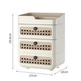 Maxbell Makeup Organizer Portable Large Capacity Storage Holder for Girls Countertop 4 Tier Cream